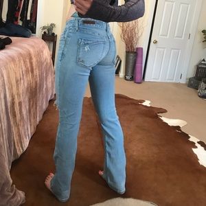 Express Distressed Barely Boot Ripped Jeans